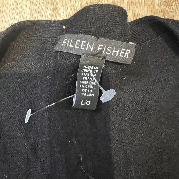 EILEEN FISHER Women's Button Front Cardigan Size L In Black - Picture 5 of 6